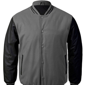 Nouvelle collection 2022 veste en cuir véritable 100% laine verte et blanche, patchwork unisexe personnalisé de haute qualité - Product Image 3