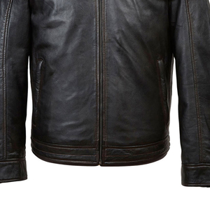 Veste en cuir PU pour homme de haute qualité, fabrication soignée, chaude, personnalisée, avec logo sur le devant, respirante, lavable - Product Image 4