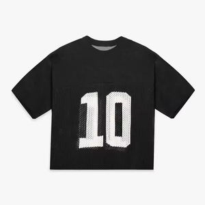 Camisetas de fútbol en blanco con logotipo personalizado al por mayor, camisetas de fútbol atléticas de malla para practicar deportes, camisetas sueltas de malla - Product Image 2