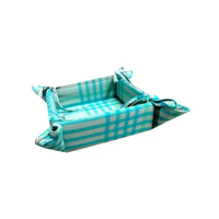 Corbeille à pain en coton et lin de qualité alimentaire durable, point de chaîne 30x30cm, grand rectangulaire, tissu lavable à la chaleur pour les restaurants.