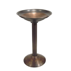 Bain d'oiseau en métal poli noir avec piédestal fabriqué à la main pour une utilisation extérieure décorative de balcon de jardin - Product Image 5