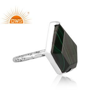 Anillo apilable de piedras preciosas de malaquita Natural de plata de ley oxidada superventas, joyería personalizada para mujer, regalo para ella - Product Image 3