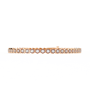 สร้อยข้อมือทองเหลืองชุบทองไม่ซีดฝังเพชรสวยงาม14K สร้อยข้อมือเทนนิสแฟชั่นสำหรับสตรี - Product Image 2