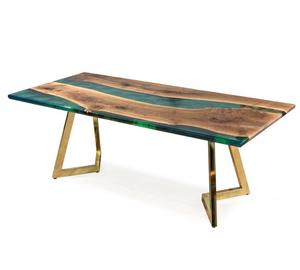 Best-Selling Modern River Design Acacia Solid Wood Epoxy <b>Resin</b> <b>Table</b> <b>For</b> Living Room Furniture Wholesale. - Product Image 4