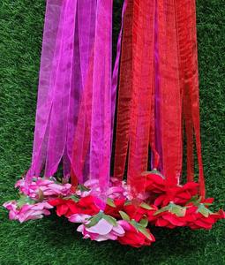 Guirlande de roses avec rubans en tulle, décoration suspendue pour baby shower, éco-responsable, ficelle, haldi, sangeet, décorations du nouvel an, événement, nikah, décoration de l'Aïd - Product Image 2