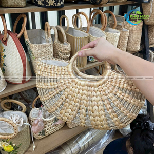 Natural BAMBOO <b>HANDBAG</b> with Cotton <b>Liner</b> Summer Ladies Bag for Women Vietnam Chic & Practical Summer Bag - Product Image 5