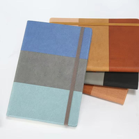 Carnet A5 personnalisé haut de gamme à couverture rigide, papier lisse de haute qualité, texture douce au toucher, reliure thermique en cuir tricolore