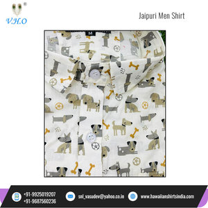 2023 Latest New Design Cotton Fabric Top Quality Short Sleeve Jaipuri Hand <b>Block</b> Print Men Shirt for Bulk Buyers - Product Image 2