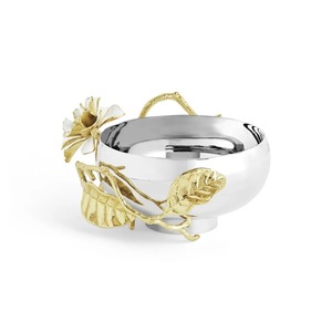 Juego de 3 cuencos decorativos bajos de orquídeas, piezas elegantes con acabado plateado, perfectas para la Mesa de la oficina en casa o para uso en fiestas de la India - Product Image 5