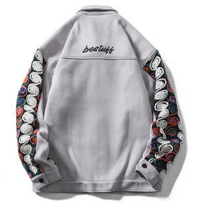 <b>Workout</b> Bomber <b>Jacket</b> Winter Coated Stand Collar Embroidered Logo Baseball Uniform Casual Custom Wholesale - Product Image 2