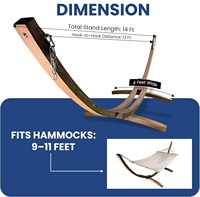Support de hamac en bois de 14 pieds avec hamac en corde tissé à la main de style bohème chic, lit pour 2 personnes, pour l'extérieur, l'intérieur, la cour, le porche