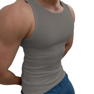 Vente en gros de T-shirts sans manches 4XL 100% coton avec logo personnalisé Débardeurs pour hommes grande taille - Product Image 4