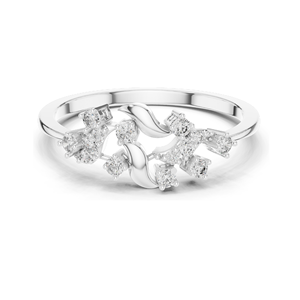 Anillo Floral con Diamante Cultivado en Laboratorio, 0.166 CT, Claridad VVS-VS, Oro de 18K, 14K, 10K y Plata 925, Oro Rosa, Amarillo y Blanco - Product Image 1