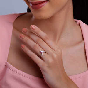 Bague Coeur Ombre en Argent Tendance Religieux Mignon Simple Incrustation avec Sertissage de Griffe Bijoux en Laiton Plaqué Rhodium - Product Image 4