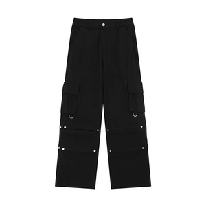 กางเกงคาร์โก้เอวหูรูดสีทึบมีกระเป๋าหลายกระเป๋าพลัสไซส์ผ้าฟลีซสไตล์สปอร์ตลำลองฤดูร้อนงานตามสั่งเทรนด์ใหม่ - Product Image 4