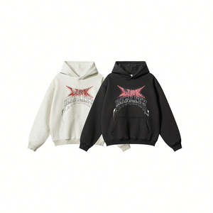 Venta al por mayor de alta calidad 100% algodón 400G peso pesado Puff impresión Regular Fit Streetwear logotipo personalizado sudaderas con capucha y sudaderas para hombres - Product Image 4