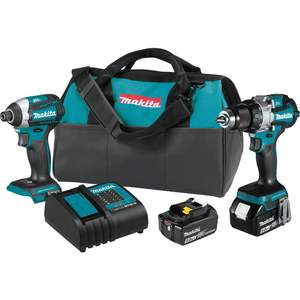 Kit combiné sans fil 2 pièces XT296ST 18V LXT Lithium-Ion sans balais, perceuse à colonne 5.0Ah avec mandrin sans clé et outils à batterie à vitesse variable - Product Image 6