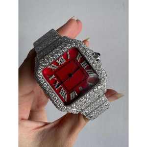 Reloj de Pulsera para Hombre con Esfera de Moissanita Automática, Estilo Hip Hop, de Lujo, con Correa de Cuero y Acero Inoxidable, Diseño Personalizado - Product Image 4