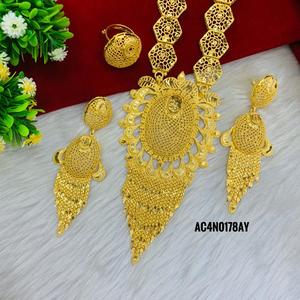 Conjunto de collares chapados en oro para bodas, joyería de moda de diseño en línea, comprar joyería larga en línea en India - Product Image 4