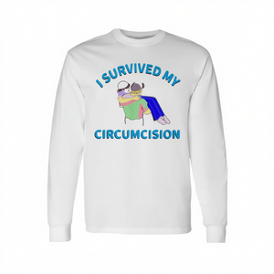 Camiseta de manga larga con diseño de humor aleatorio: Sobreviví a mi circuncisión - Product Image 2