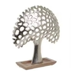 Escultura de Metal Plateado con la Palabra 'Amor' sobre Base de Madera, Elegante Adorno de Mesa para el Hogar, Oficina, Estante, Sala de Estar, Decoración - Product Image 4