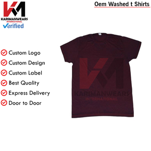 Acid Wash Burnout Camisetas para adultos Premium Algodón/Poliéster Mezcla Elegante Ropa de moda Camisetas para hombres - Product Image 5