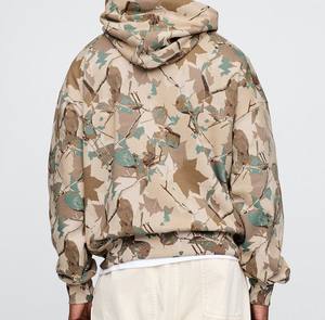 300g poliéster/algodón polar pulóver con capucha para hombres invierno Casual Regular Fit Color sólido secado rápido transpirable ácido lavado crudo - Product Image 6