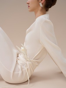 เสื้อผ้าสตรีผ้าใยสังเคราะห์ผ้าสแปนเด็กซ์ทำจากไหมญี่ปุ่นอุปกรณ์เสริมดอกไม้สายรัดสวรรค์250ซม. สไตล์ผู้หญิงขาวแบรนด์ท้องถิ่น - Product Image 4