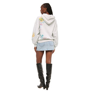 Sweat à capuche oversize décontracté pour femme en coton 100% avec imprimé sur l'avant - Product Image 2