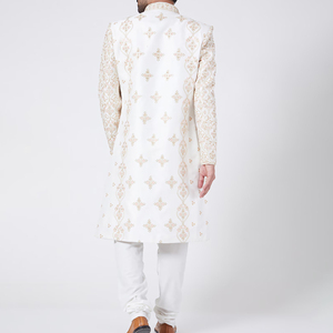 Nuevo Color blanco Hombres Diseño personalizado Sherwani Colección lista para hombres Diseñador Sherwani Novio Ropa de boda - Product Image 3