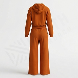 Conjunto Deportivo de Dos Piezas para Mujer, con Capucha Corta con Cremallera y Pantalones Jogger, Estilo Urbano, Lavado Ácido, con Logotipo Personalizado, Ropa Deportiva Personalizable para Gimnasio - Product Image 2