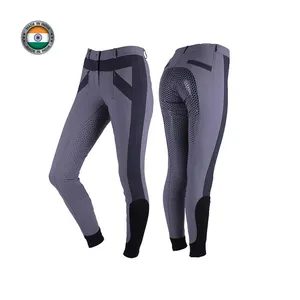 Logotipo personalizable Sillines de cuero de carreras marrones Pantalones de equitación ecuestre de alta calidad con parche de rodilla de nuevo diseño para montar - Product Image 3