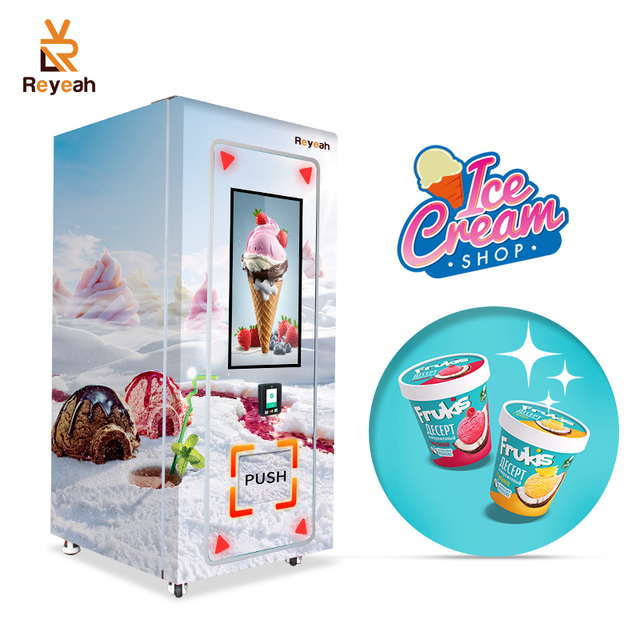 Automatic Ice Cream Vending Machine Frozen Food Outdoor Large Touch Screen Vending Machine