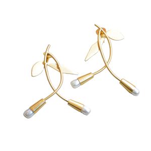 Boucles d'oreilles en pierres précieuses en laiton, vente en gros, pierres organiques, plaqué rhodium, style tendance, prêt à expédier en gros - Product Image 3