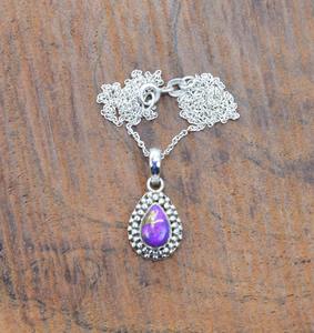 925 Sterling Silver Spinner Turquoise Pendentif Plaqué Rhodium Fine Jewelry Pendentif en gros de pierres précieuses pour femmes avec 925 Timbre - Product Image 4