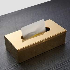 Rectangle Shape Brass <b>Tissue</b> <b>Paper</b> Holder for Home and Office Tabletop Decoration Golden Finished <b>Tissue</b> Boxes - Product Image 4