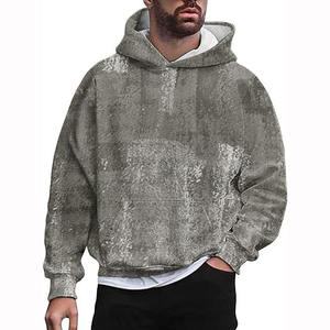 Sweat à capuche unisexe surdimensionné délavé à l'acide de haute qualité ensemble de sweats de jogging courts et lourds pour hommes, coton mélangé - Product Image 3