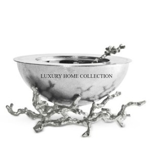 Elegant and Durable Metal <b>Serving</b> <b>Bowls</b> with Wide Edges and Unique Designs Perfect for <b>Serving</b> Fruits Salads or Pasta Dishes - Product Image 4