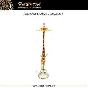 Cachimbas Farida 2021, Cachimba Mini Egipcia de Latón Macizo de Lujo, Tallada, Alta, de Tres Niveles, con Acabado de Espejo y Laca - Product Image 3