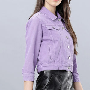 เสื้อแจ็กเก็ตยีนส์สำหรับสตรีแขนยาวเสื้อยีนส์2024พรีเมี่ยม - Product Image 5