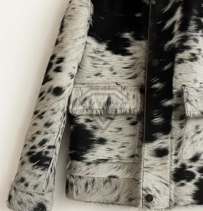 Luxe hommes vache cheveux cuir veste 2025 poids lourd respirant hiver Streetwear vêtements d'extérieur Original peau de vache cheveux veste - Product Image 5