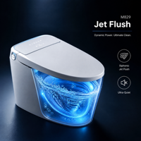 Toilette intelligente moderne en céramique avec double chasse d'eau, siège chauffant et chasse d'eau par gravité