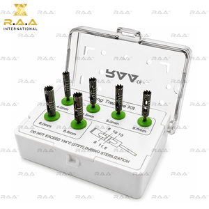 Kit de fraises électriques dentaires longues pour trephinage, 6 pièces, outil de retrait de couronnes avec porte-fraise - Product Image 2