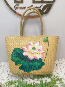 Cesta de bolsa de jacinto de agua artesanal de gran venta, cesta de paja ecológica Natural para comprador - Product Image 2