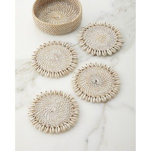 Tissé rotin carré caboteur ensemble support tissé à la main jute lin ovale osier boisson tasse sous-verres Table à manger tapis résistant à la chaleur - Product Image 2