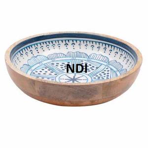 Juego de 5 cuencos de madera hechos a mano para servir, calidad superior, esmalte de madera impreso, acabado brillante, forma redonda, cuenco para servir - Product Image 2