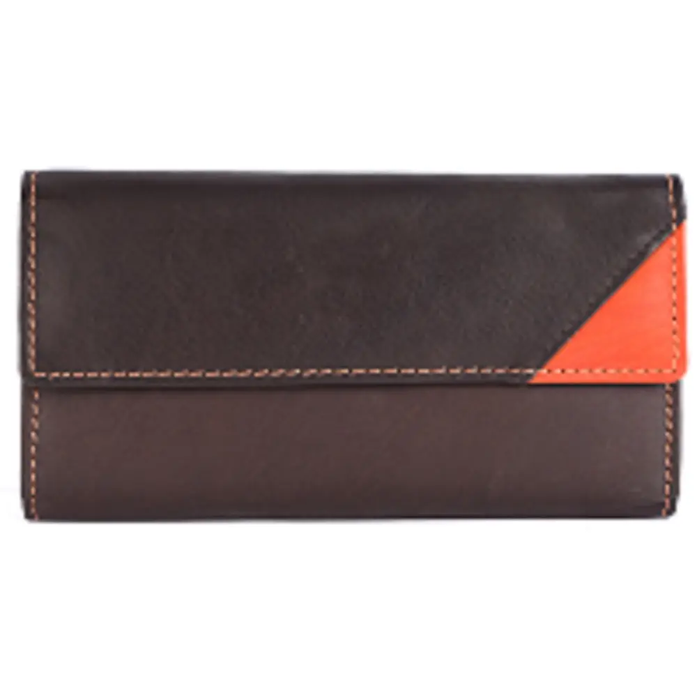 Cow Leather Blocking Multifunctional Long Ladies Slim Bifold Wallet Card Holder Leather High Quality Rfid Zipper Wallet Women