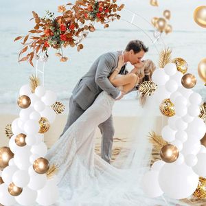 Adorox 7.5 pieds léger en métal blanc arc mariage jardin nuptiale fête décoration tonnelle - Product Image 4