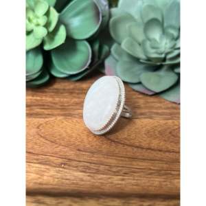Reda Galvan Moonstone Sterling Silver <b>Ring</b> Size 8-Trendy Bezel Set Adjustable Jewelry for Kids - Product Image 3