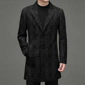 เสื้อโค้ทขนสัตว์ยาวสำหรับผู้ชาย แฟชั่นทันสมัย เป็นมิตรกับสิ่งแวดล้อม ให้ความอบอุ่นในฤดูหนาว เหมาะสำหรับใส่ทำงานในออฟฟิศและสวมใส่ลำลอง - Product Image 4